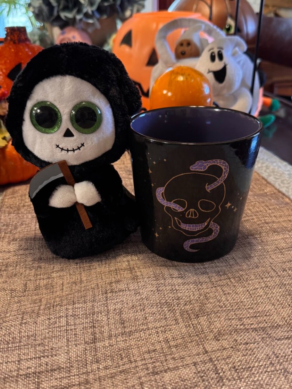 🎃 Cobwebs & Cauldrons Mug (NWOT) & Ty Grimm Plush Set 🎃
